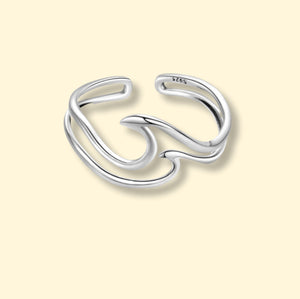 Dubbele golf ring 925
