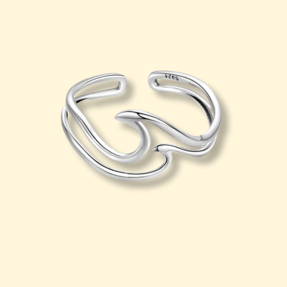 Dubbele golf ring 925