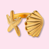 Ster en schelp ring