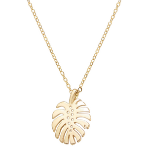 palm leaf necklace gold