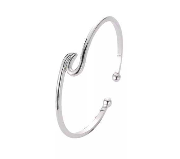 Wave bracelet silver